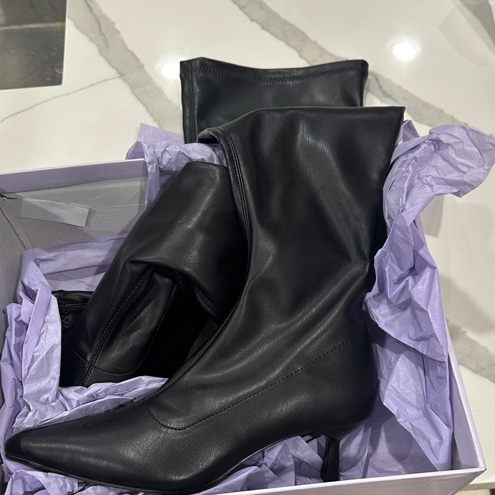 Madden Girl Deserai Wide Calf Over The Knee Boots Black 6.5